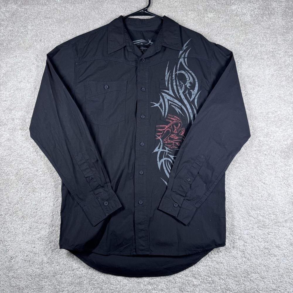 NWT Legendary Whitetails Flannel Shirt Mens SZ‎ M Black Original Embroidered